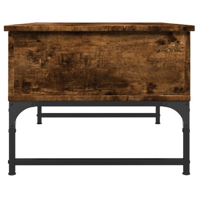 vidaXL Table basse chêne fumé 70x50x40 cm bois d'ingénierie et métal