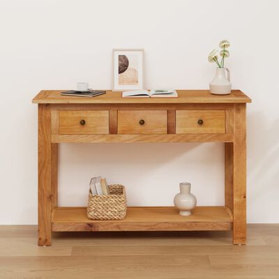 vidaXL Table console 110x35x75 cm Bois de chêne solide