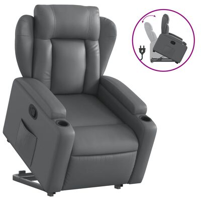 vidaXL Fauteuil inclinable Gris Similicuir