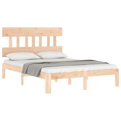 vidaXL Cadre de lit avec tête de lit 140x190 cm bois massif