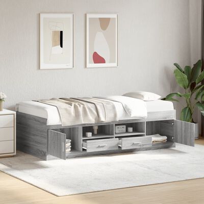 vidaXL Lit de jour avec tiroirs sans matelas sonoma gris 75x190 cm