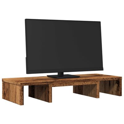 vidaXL Support de moniteur réglable vieux bois bois d'ingénierie