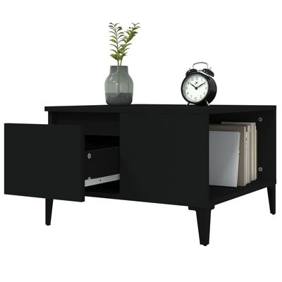 vidaXL Table basse noir 55x55x36,5 cm bois d'ingénierie