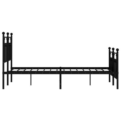 vidaXL Cadre de lit métal sans matelas avec pied de lit noir 120x200cm