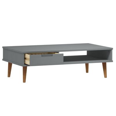 vidaXL Table basse MOLDE Gris 100x55x31 cm Bois de pin massif