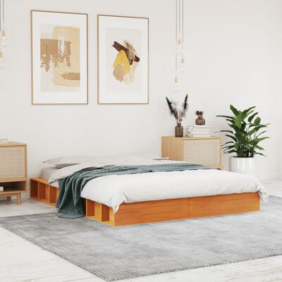 vidaXL Cadre de lit sans matelas cire marron 120x190cm bois pin massif