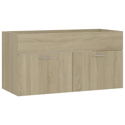 vidaXL Ensemble de meubles de salle de bain Chêne sonoma Aggloméré