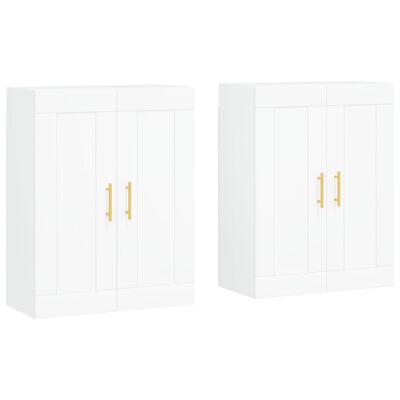 vidaXL Armoires murales 2 pcs blanc bois d'ingénierie