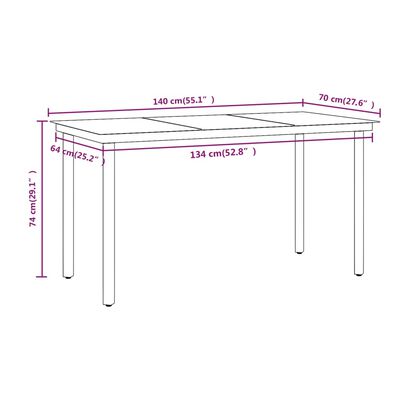 vidaXL Ensemble à manger de jardin avec coussins 7 pcs Noir