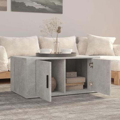 vidaXL Table basse Gris béton 80x50x36 cm Bois d'ingénierie