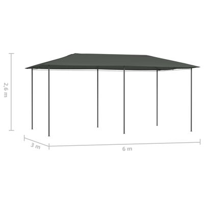 vidaXL Belvédère 2,98x5,3x2,59 m Anthracite 160 g/m²