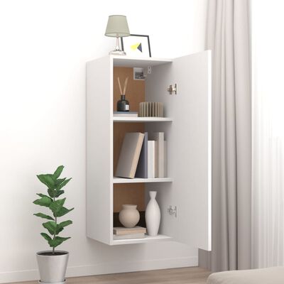 vidaXL Armoire murale suspendue Blanc 34,5x34x90 cm Bois d'ingénierie