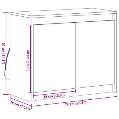 vidaXL Buffet avec LED chêne fumé 72x34x61 cm bois d'ingénierie