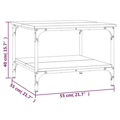 vidaXL Table basse chêne fumé 55x55x40 cm bois d'ingénierie