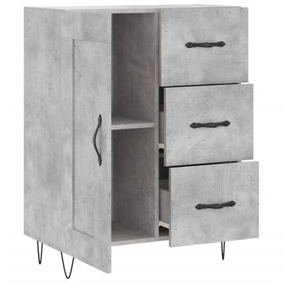 vidaXL Buffet gris béton 69,5x34x90 cm bois d'ingénierie