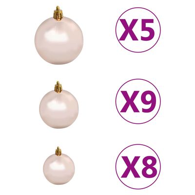 vidaXL Arbre de Noël artificiel pré-éclairé/boules argenté 180 cm PET