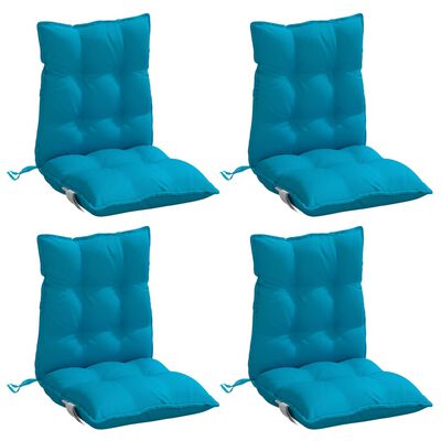 vidaXL Coussins de chaise à dossier bas lot de 4 bleu clair