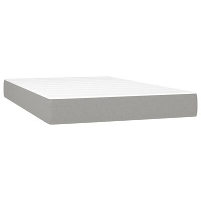 vidaXL Sommier à lattes de lit avec matelas Gris clair 120x200cm Tissu