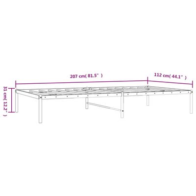 vidaXL Cadre de lit métal blanc 107x203 cm