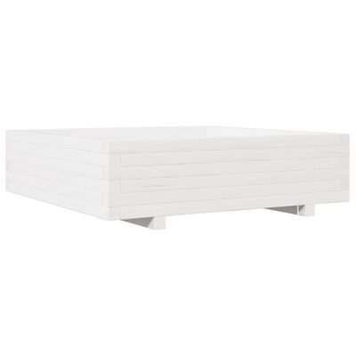 vidaXL Jardinière blanc 90x90x26,5 cm bois de pin massif