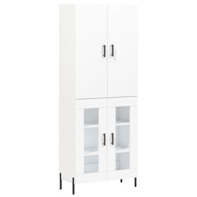 vidaXL Buffet haut Blanc 69,5x34x180 cm Bois d'ingénierie