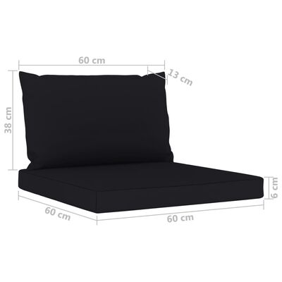 vidaXL Salon de jardin 6 pcs avec coussins noir