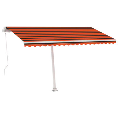 vidaXL Auvent manuel rétractable sur pied 450x350 cm Orange et marron