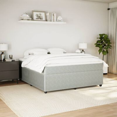 vidaXL Sommier à lattes de lit et matelas Gris clair 180x200cm Velours