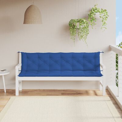 vidaXL Coussin de banc de jardin bleu 200x(50+50)x7 cm tissu oxford