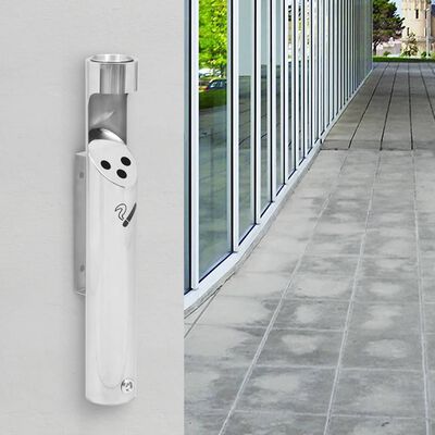 vidaXL Cendrier à fixation murale Acier inoxydable