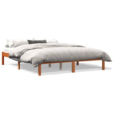 vidaXL Cadre de lit sans matelas cire marron 160x200cm bois pin massif