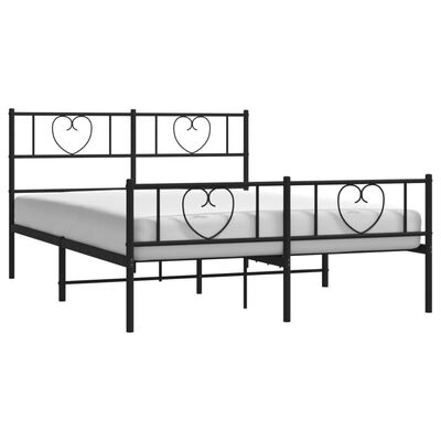 vidaXL Cadre de lit métal sans matelas avec pied de lit noir 150x200cm