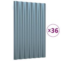 vidaXL Panneaux de toit 36 pcs Acier enduit de poudre Gris 60x36 cm