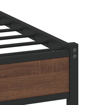 vidaXL Cadre de lit en métal sans matelas chêne marron 200x200 cm