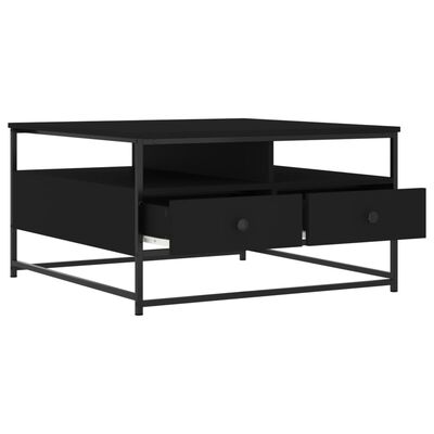 vidaXL Table basse noir 80x80x45 cm bois d'ingénierie
