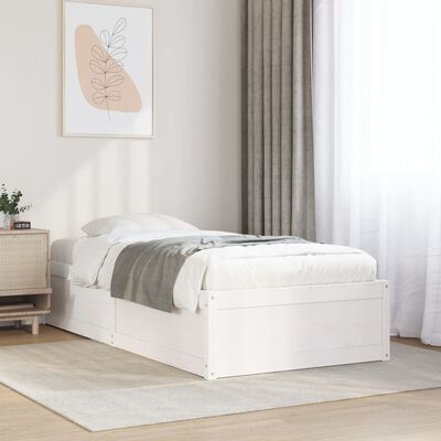 vidaXL Cadre de lit sans matelas blanc 75x190 cm bois de pin massif