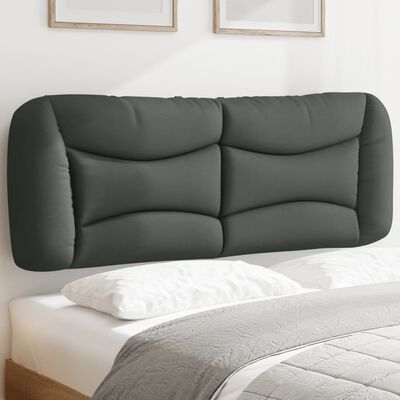 vidaXL Coussin de tête de lit gris foncé 120 cm tissu