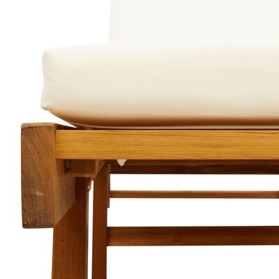 vidaXL Chaise longue avec coussin et table bois d'acacia massif