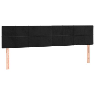 vidaXL Tête de lit à LED Noir 200x5x78/88 cm Velours