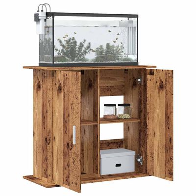 vidaXL Support pour aquarium vieux bois 81x36x73 cm bois d'ingénierie