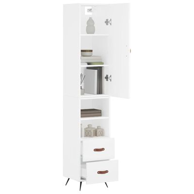 vidaXL Buffet haut Blanc 34,5x34x180 cm Bois d'ingénierie