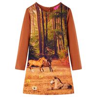 Robe pour enfants à manches longues cognac 92