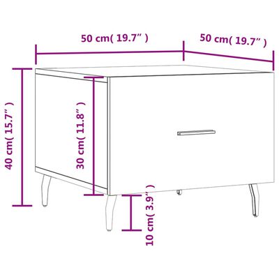 vidaXL Tables basses 2 pcs gris béton 50x50x40 cm bois d'ingénierie