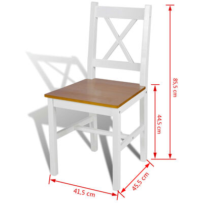 vidaXL Chaises à manger lot de 2 blanc bois de pin