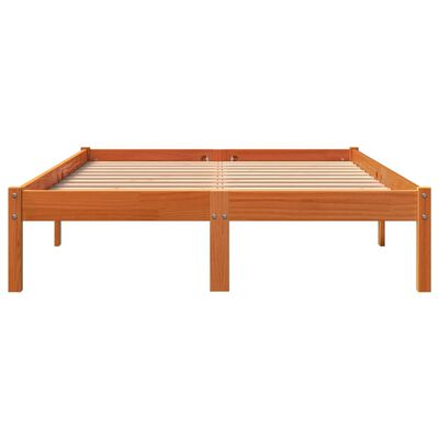 vidaXL Cadre de lit cire marron 120x200 cm bois de pin massif