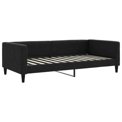 vidaXL Lit de jour avec matelas noir 100x200 cm tissu