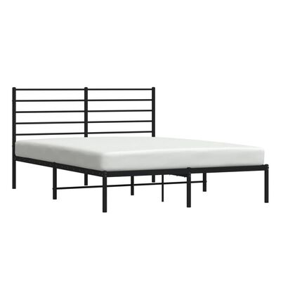 vidaXL Cadre de lit métal avec tête de lit noir 120x200 cm