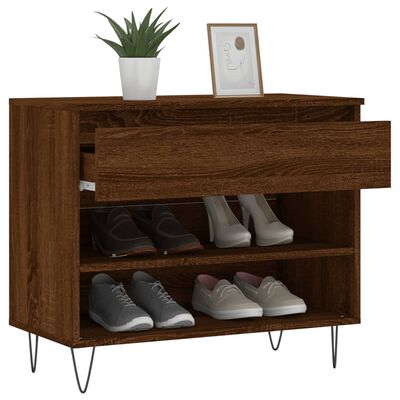 vidaXL Armoire à chaussures Chêne marron 70x36x60 cm Bois d'ingénierie