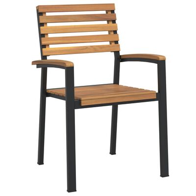 vidaXL Chaises de jardin empilables lot de 8 bois d'acacia et métal