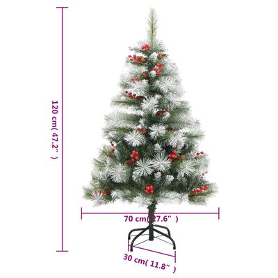 vidaXL Sapin de Noël artificiel avec pommes de pin et baies 120 cm